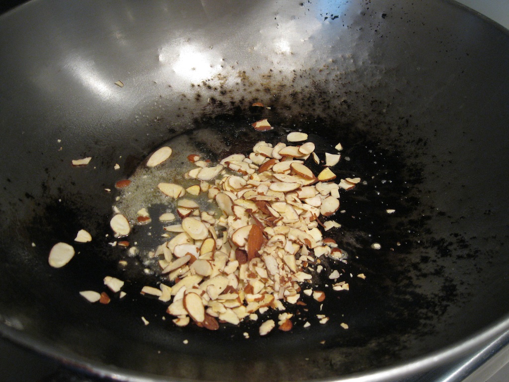 Toasting almonds